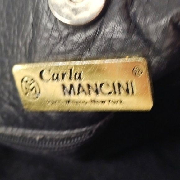 Vintage leather navy/black satchel by‎ Carla Mancini - Picture 4 of 7